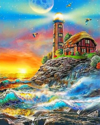 Aesthetic Lighthouse Painting By Numbers.png