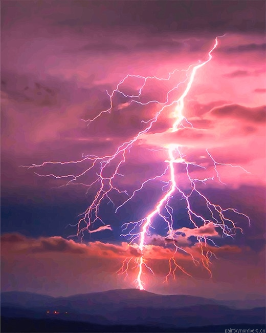 Aesthetic Lightning Sky Painting By Numberss.png