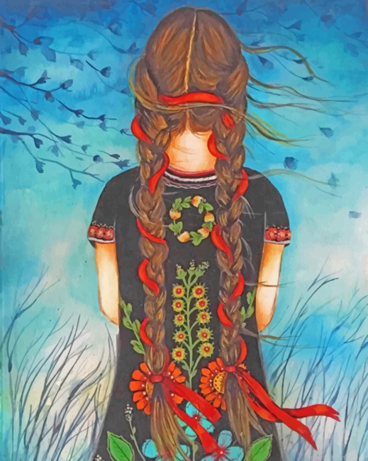 Aesthetic Little Girl Painting By Numbers.png