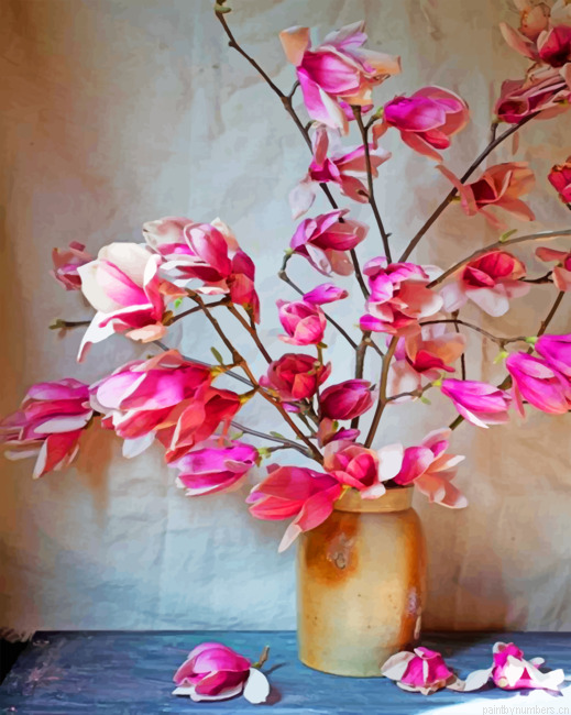 Aesthetic Magnolias Painting By Numberss.png