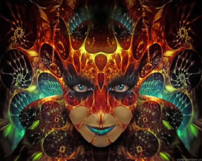 Aesthetic Masked Woman Painting By Numbers.png