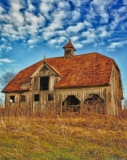Aesthetic Old Barn Painting By Numbers.png