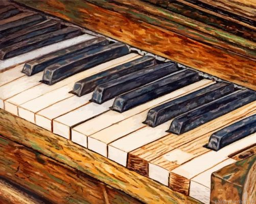 Aesthetic Old Piano Painting By Numbers.png