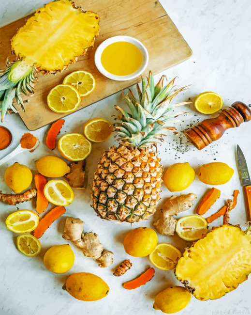 Aesthetic Pineapple Painting By Numbers.png