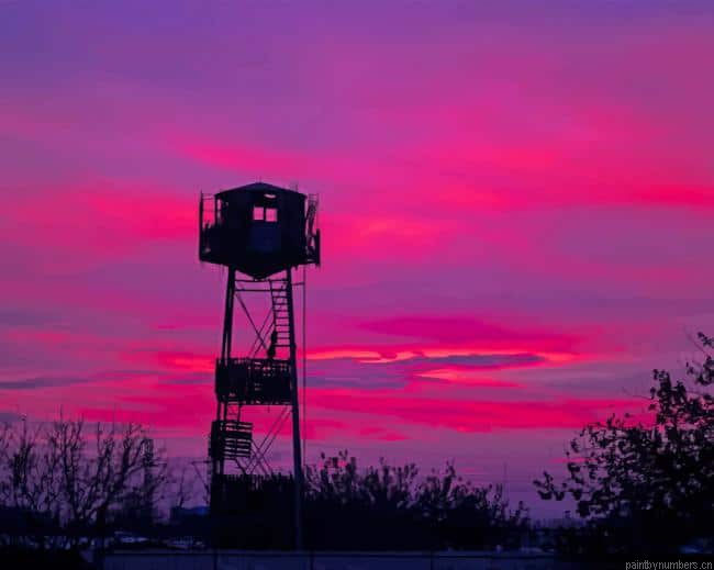 Aesthetic Pink Sky Landscapes Painting By Numberss.png