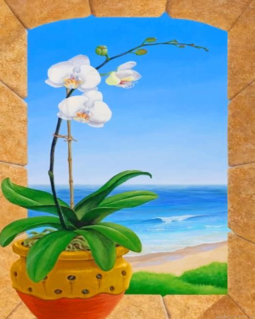 Aesthetic Plant Pot Painting By Numberss.png