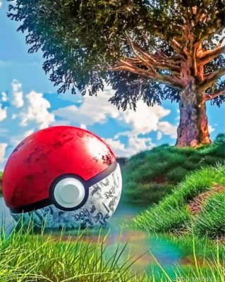 Aesthetic Pokeball Painting By Numbers.png