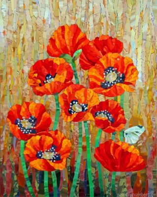 Aesthetic Poppy Flower Painting By Numbers.png