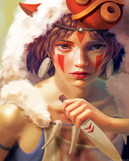 Aesthetic Princess Mononoke Painting By Numbers.png
