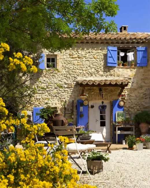 Aesthetic Provence House Painting By Numberss.png