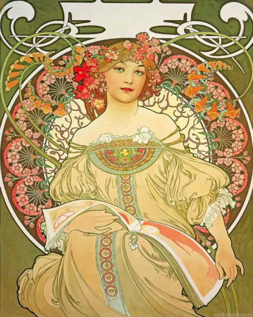 Aesthetic Queen By Alphonse Mucha Painting By Numbers.png