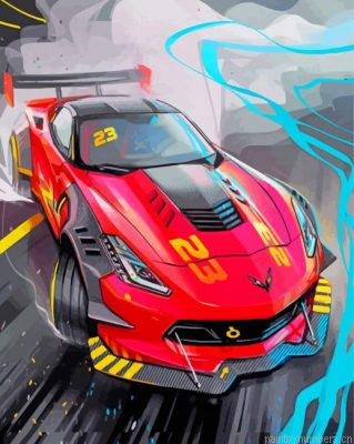 Aesthetic Racing Car Painting By Numbers.png