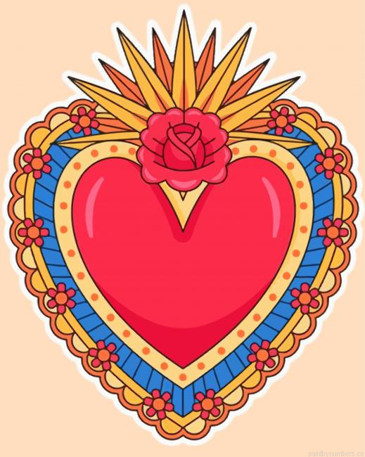 Aesthetic Sacred Heart Painting By Numbers.png