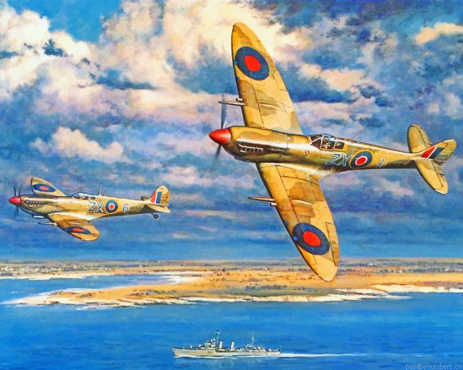 Aesthetic Spitfire Airplanes Painting By Numberss.png