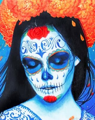 Aesthetic Sugar Skull Woman Painting By Numbers.png