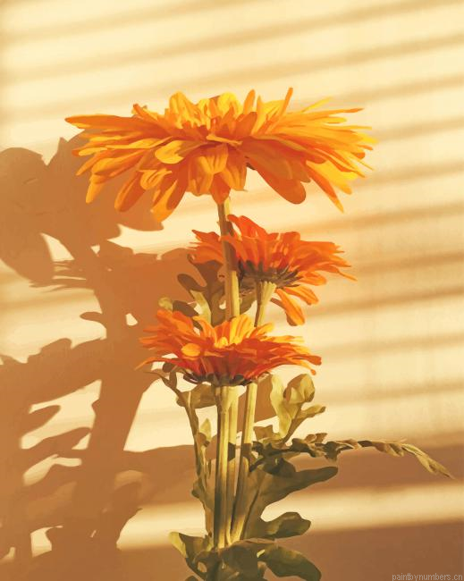 Aesthetic Sunflowers Plants Painting By Numberss.png
