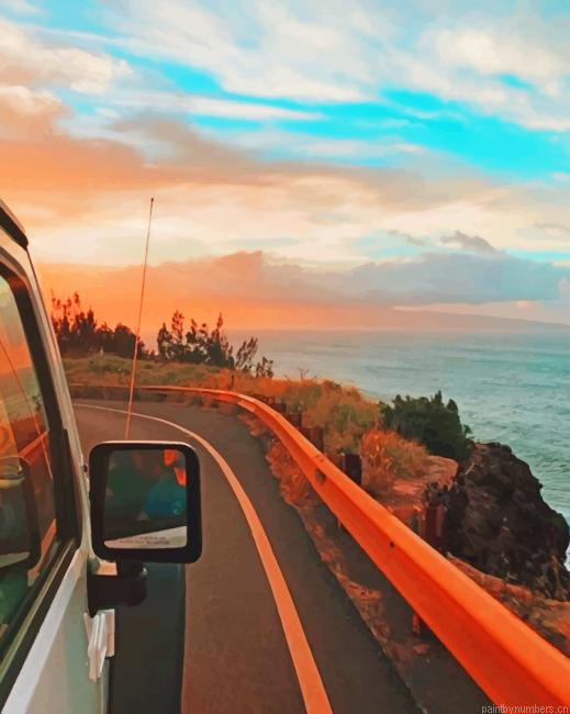 Aesthetic Sunny Road Painting By Numbers.png