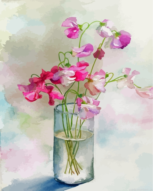 Aesthetic Sweet Peas Painting By Numbers.png