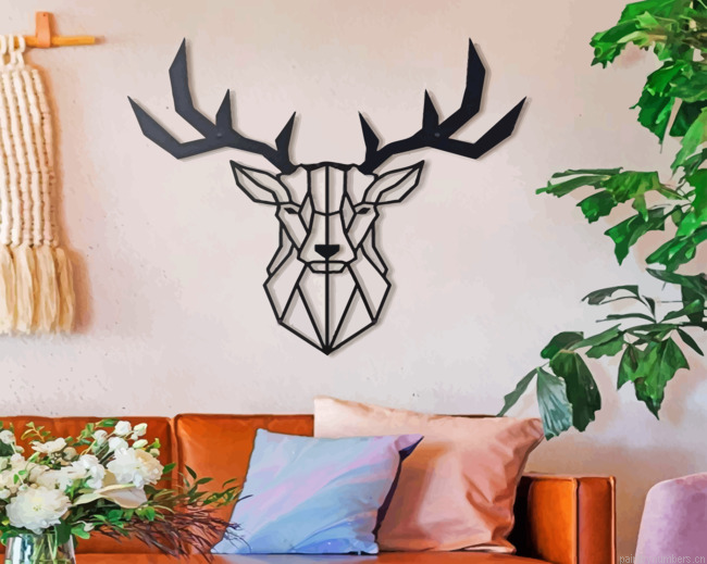 Aesthetic Tropical Deer Head Painting By Numbers.png