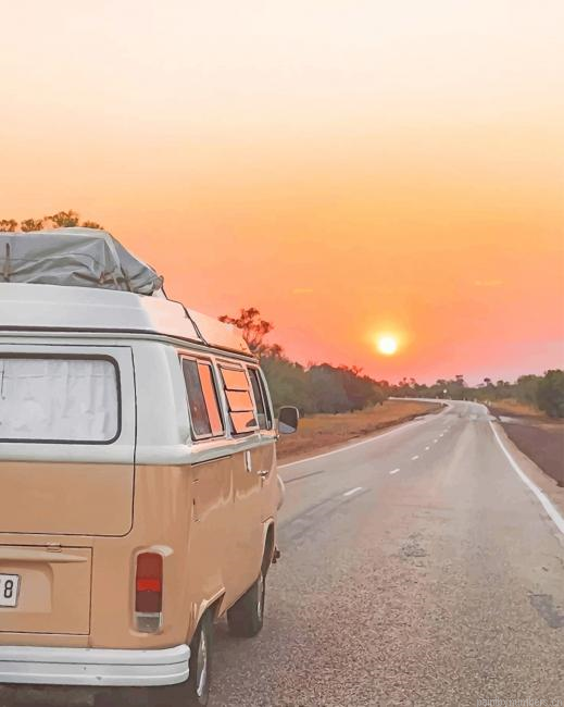 Aesthetic Van Road Painting By Numberss.png