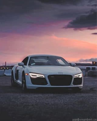 Aesthetic White Audi R8 Painting By Numbers.png