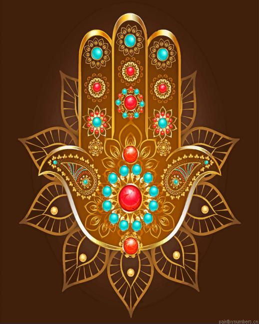 Aesthetic Yellow Hamsa Painting By Numbers.png