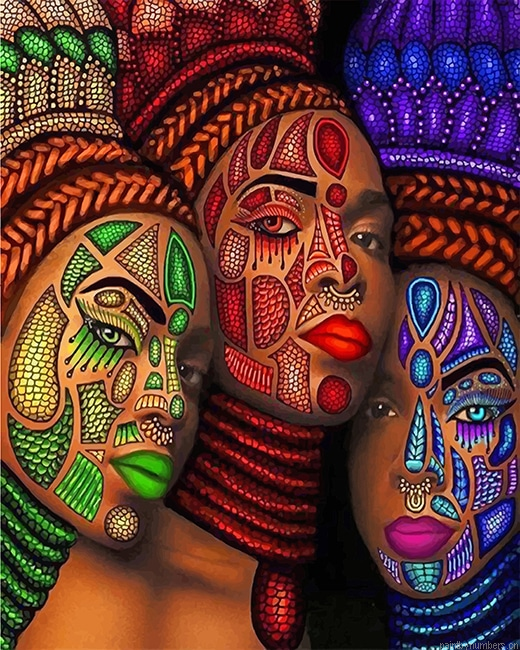 African Art Women Painting By Numbers.png