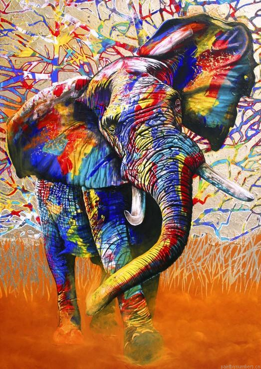 African Bull Elephant Animals Painting By Numbers.png