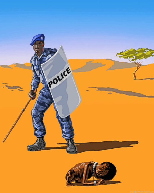 African Police Man Painting By Numbers.png