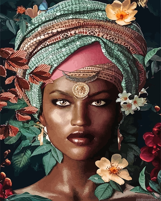 African Woman Painting By Numberss.png