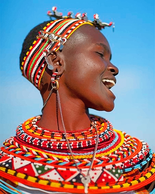African Woman Smiling Painting By Numberss.png
