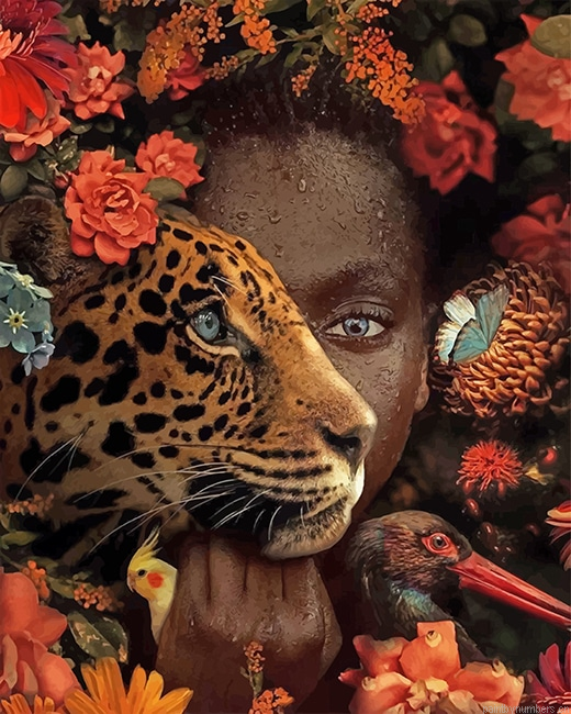 African Woman Tiger Painting By Numbers.png
