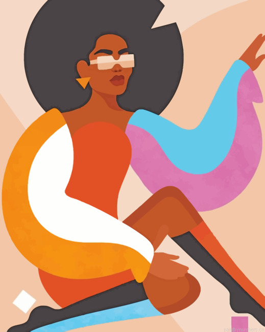 Afro Woman Illustration Painting By Numbers.png