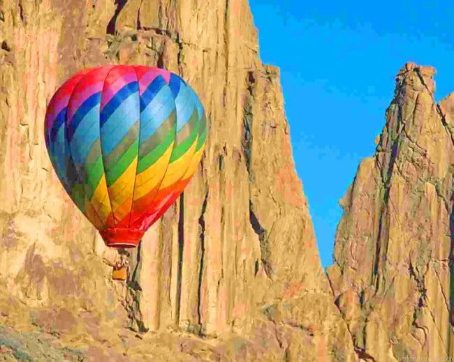 Air Balloon In Mountain Cliffs Painting By Numberss.png