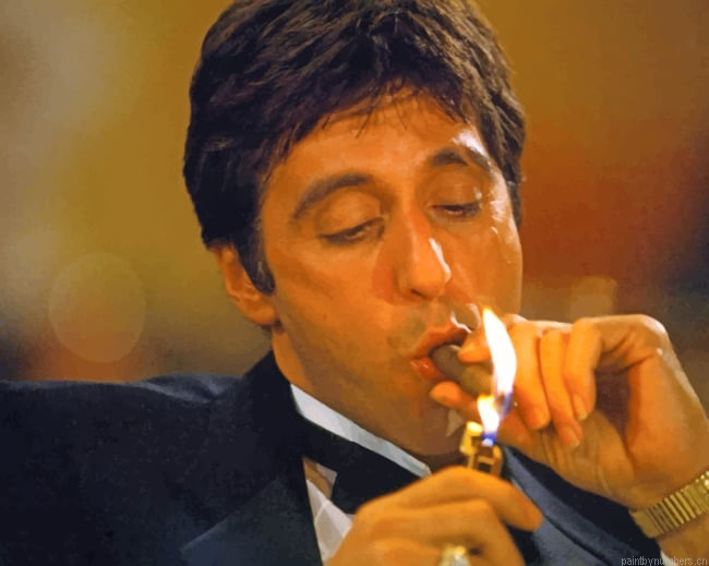 Al Pacino Lighting A Cigarette Actors Painting By Numbers.png