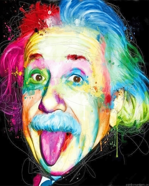 Albert Einstein Rainbow Painting By Numbers.png
