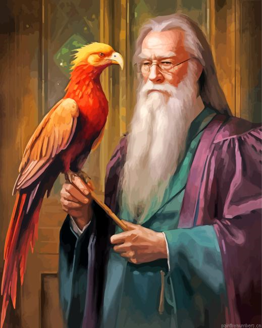 Albus Dumbledore And Fawkes Painting By Numberss.png