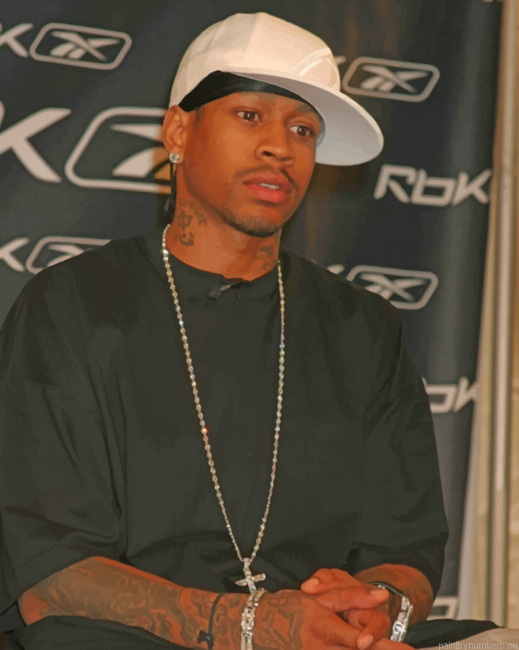 Allen Iverson Clothes Style Basketball Painting By Numberss.png