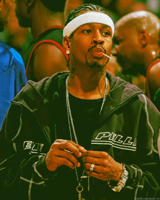 Allen Iverson Wearing A Durag Basketball Painting By Numberss.png
