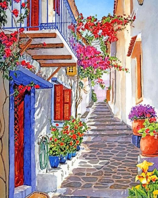 Alley In Athens Painting By Numberss.png
