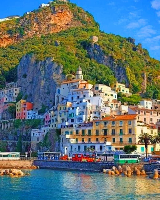 Amalfi Coast In Italy Cities Painting By Numberss.png
