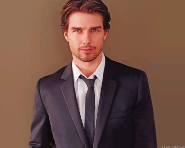 American Actor Tom Cruise Painting By Numberss.png