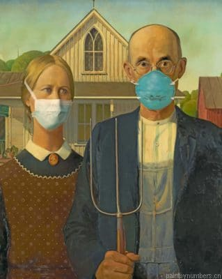 American Gothic With Masks Painting By Numbers.png