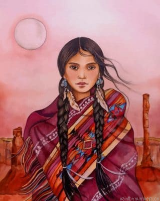 Amerindian Girl Painting By Numberss.png