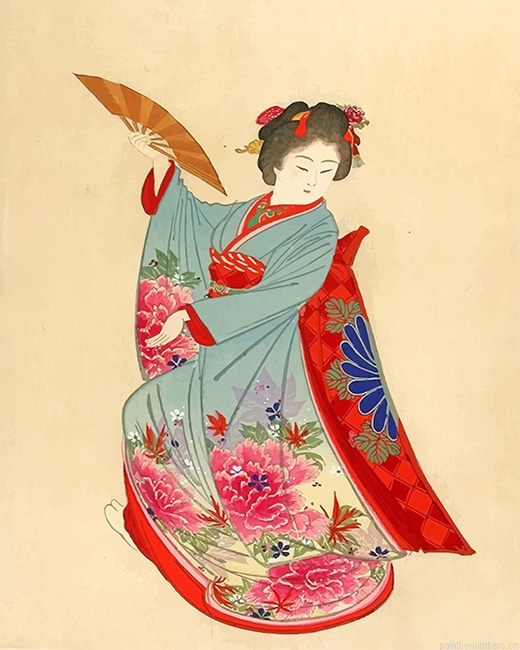 Ancient Japan Woman Dancer Painting By Numbers.png