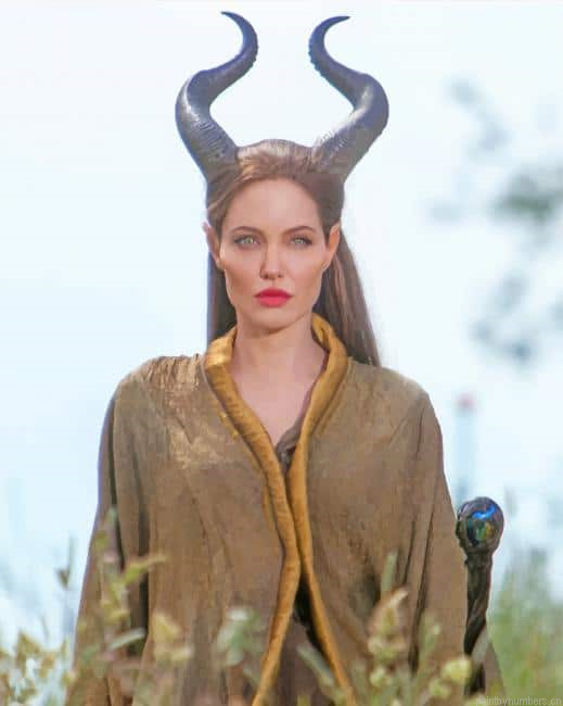 Angelina Jolie Maleficent Horns Movies Painting By Numberss.png