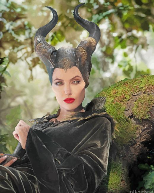 Angelina Jolie The Maleficent Movies Painting By Numberss.png