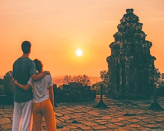 Angkor Sunset Lovers Painting By Numbers.png