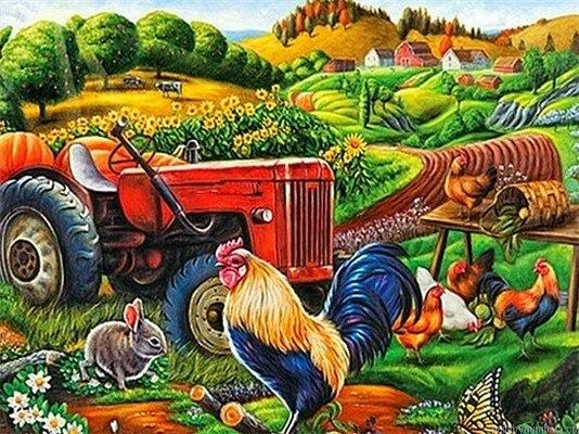 Animals In Farm Field Painting By Numberss.png