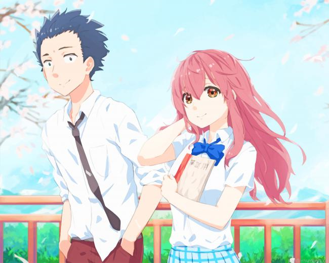 Anime Couples Shoya And Shouko Painting By Numberss.png